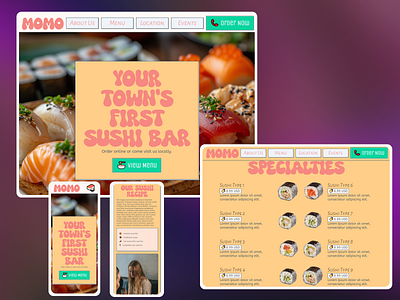 Super Simple Local Bar Menu bar menu framer landing page restaurant website sushi bar