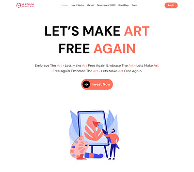 Landing Page for arts landing page ui