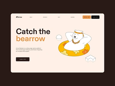 Arrow | Berachain landing page animation bear branding crypto honey motion graphics pool trading ui