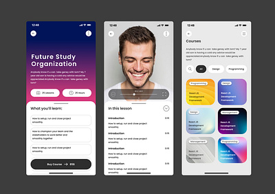 Mobile Screens For Education App app design education app monile app design responsive design student app study app ui