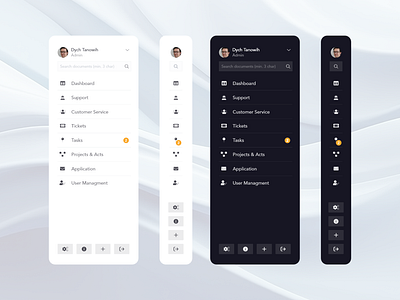 Dashboard menu ligt and dark UI dailyui design interface modern ui ux