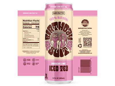 Birthday Suit Iced Tea branding can drink graphic design packaging softdrink