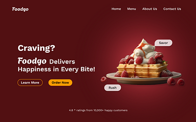 Food Delivery Website Landing Page animation app design designer food graphic design illustration interactiondesign motion graphics ui uidesign uiux userinterface ux uxdesign webdesign websitedesign