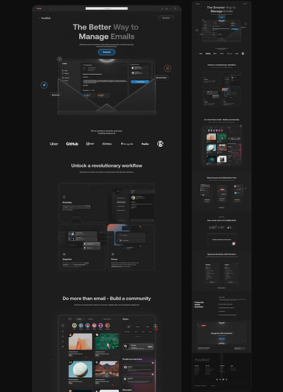 'YouMail' design landing page ui web design