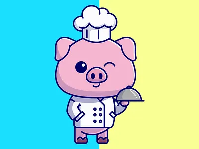 Pig Profession Cartoon Collection🐷💼👞 adorable animal bussines cartoon character cute illustration pig pink profession professional simple smile vector