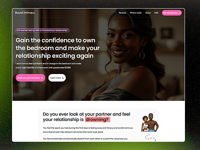 Bound Intimacy design landing page persuasive copywriting ui