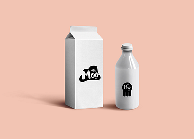 Logos for the brand "MOO milk" adobe illustrator branding graphic design logo milk vector