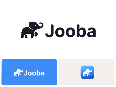 Jooba Logo brand cv edit elephant employment gradient identity logo mark symbol text work write