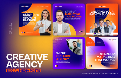 Creative Marketing Agency Social Media Template advertising agency branding creative design digital digital marketing graphic design illustration marketing media media posts posts social social media social posts