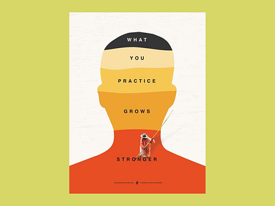 What You Practice Grows Stronger - Website Design consistency dedication effort goal achievement growth mindset habit formation improvement inspiration learning process mastery mindset motivation personal growth positive habits poster posterdesign quote quotes self discipline skill development