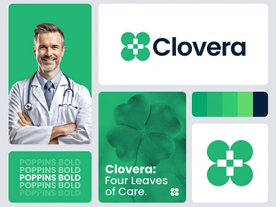 Clovera - Wellness care | Logo and brand identity design branding care logo clinic logo clover logo creative doctor health care logo logo medical logo minimal minimalist modern wellness logo