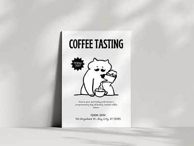 Simple and Charming Coffee Tasting Poster Design Template man