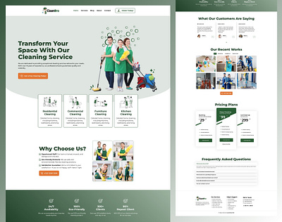 Cleaning Service Website | Landing Page colorful branding elementor htmlcss landing page shopify ui web design wix wordpress