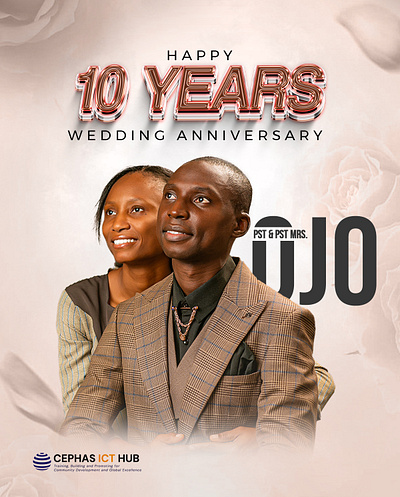 10 anniversary 10 year 3d anniversary branding design flyer graphic design hemarez hemarez creativity logo oluwatimileyin typography vector wedding