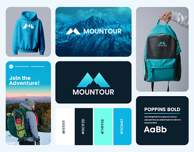 MOUNTOUR - Travel Agency | Logo and Branding Design brand identity branding business creative graphic design icon logo logo maker m letter m logo minimal minimalist modern mountain logo tourism logo tourist logo travel logo vector