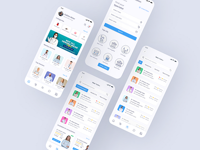 Healthcare Specialist Finder App UI Design appdesign appui booking cleandesign doctor healthcare healthtech innovation medical minimal mobileapp moderndesign navigation patientcare responsive specialist ui userexperience userinterface ux