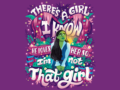 I'm not that girl broadway elphaba flat design hand lettering handwritten type illustration im not that girl lettering musical typography wicked witch