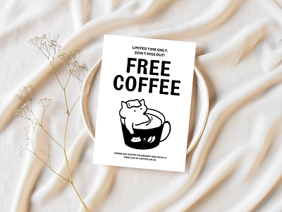 Eye-Catching Minimalist Coffee Shop Promotion Poster Design man