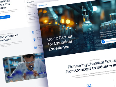 Soluvent - Chemical Manufacturing Landing Page chemical supply chemicals design figma framer graphic design hero section homepage landing page landingpage manufacturing marketing products ui ux visual design web design web page webdesign website design