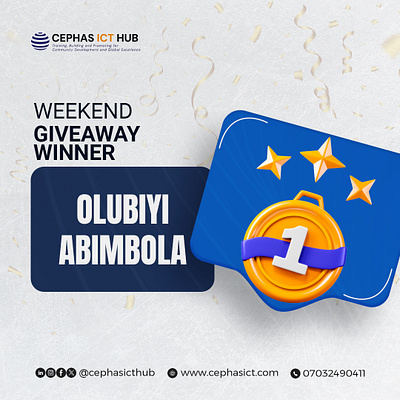 Giveaway Winner 3d akintunde oluwatimileyin michael branding cephas ict hub giveaway graphic design hemarez hemarez creativity logo winner