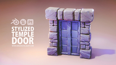 PBR Stylized DUNGEON DOOR | 3D Modeling, Sculpting & Texturing 3d asset b3d blender design digital art game gameart icon illustration low poly lowpoly model modeling render rendering sculpt sculpting stylized unreal