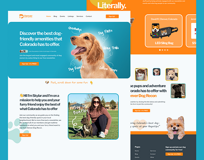 Dog Website -UI/UX Design, Landing Page branding developer figma redesign ui ux webflow webflow expert webflow templete website website design website developer