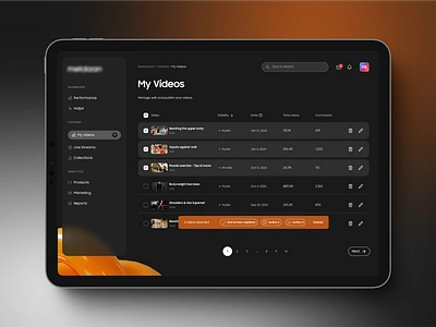 YouTube Link Management Tool darkmode dashboard desktop app link management ui design ux design videos web design youtube