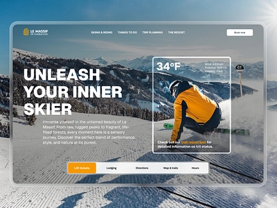 Hero section exploration framer mountain ski skiing ui ux web website