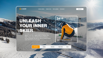 Hero section exploration framer mountain ski skiing ui ux web website