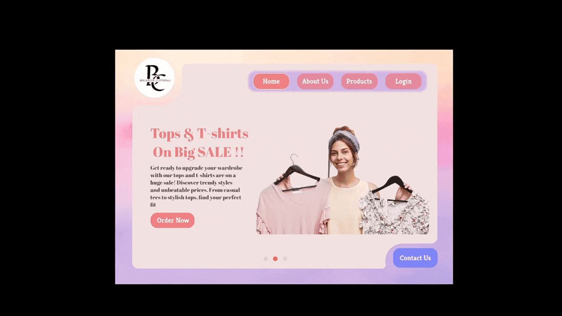 Clothing-Shop Landing Page animation canva figma landing page logo ui web design