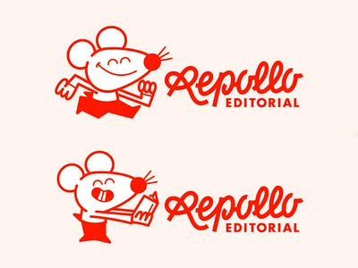 Repollo Editorial - Logo Design animal animal logo branding creativ creative logo design editorial editorial design logo logo design logo type merchant mice mouse mouse logo pink red repollo repollo logo unique logo