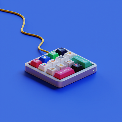 Design-keyboard 3d blender design