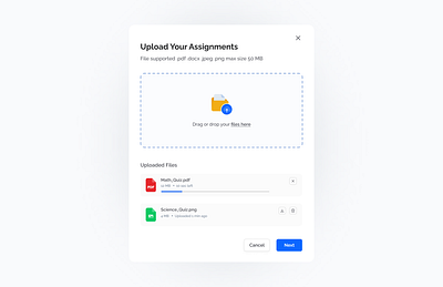 Upload File Modal - UI Element component custom design design challenge drag and drop figma file graphic design minimal product design saas ui upload upload file