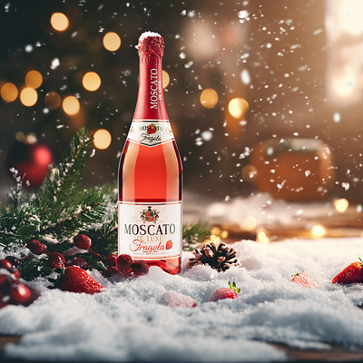 Christmas Wine Retouch brand branding design graphic design layers manipulation photoshop retouch wine