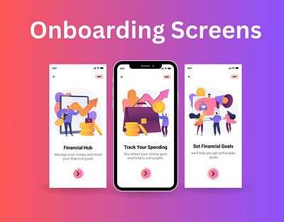 Finance App Onboarding Screens Design app onboarding screens figma onboarding screens finance app onboarding screen finance onboarding financial app onboarding mockup design onboarding splash and onboarding screens ui