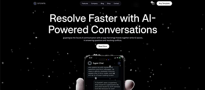 Snowie - Webflow Template ai ai hero section branding christmas background dark hero section design graphic design hand hero section hero hero section illustration landing logo mobile app oversight template snow ui webflow webflow template website