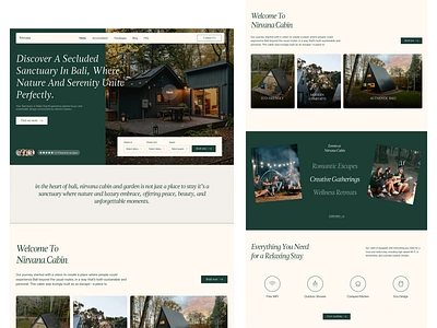 Nirvana House - Cabin Rent Website branding cabin clean design house minimalist nature real eastete rent shopify tiny house ui