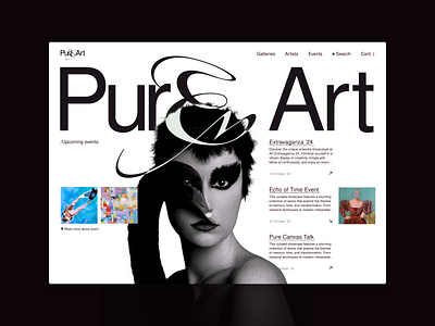 Pure Art | Art gallery website adaptation art art design art gallery art museum artist artworld black and white design digital art exhibition minimal minimalist modern museum website typography ui ux webdesign website