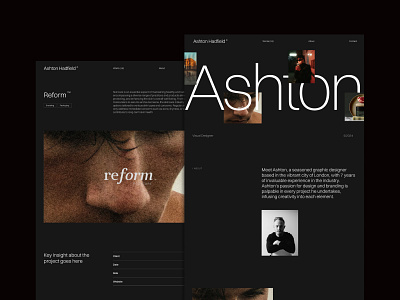 Ashton - Portfolio Webflow Template black creative dark designer landing page portfolio web design webflow