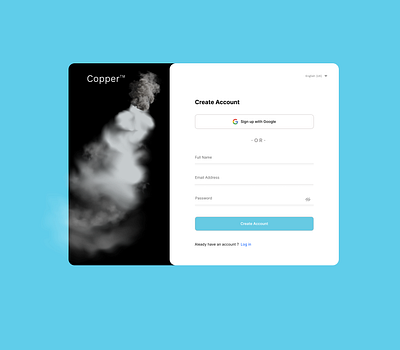 A simple sign-up page sign up page