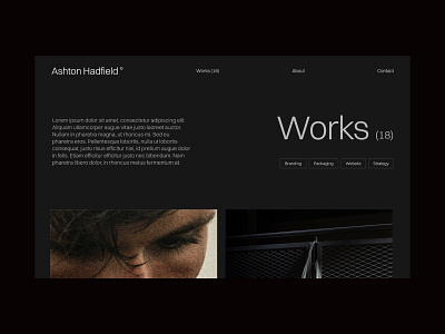 Ashton - Portfolio Webflow Template black bold creative dark designer landing page portfolio web design