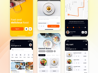 Food Delivery App Concept app delivery design food food delivery ios iphone material mobile mobile app restaurant tracking ui ux