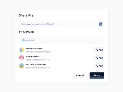 Pop Up Section for Sharing File 📲📑 invite modal pop up sharing ui ui design