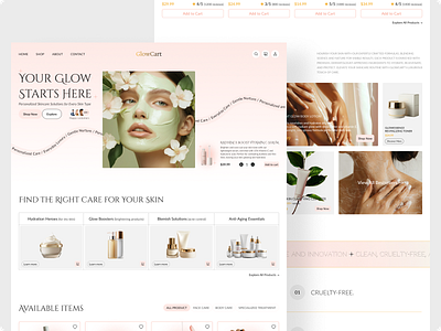 Skincare Website Design beautiful website design design website full website design graphic design health hero section homepage design landing page minimal design services services website skincare skincare website ui ui design web design