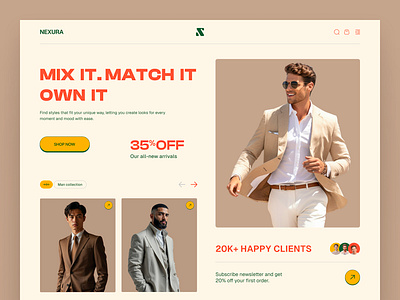 NEXURA - Fashion E-commerce Website abu hasan cart clothing e commerce ecom fashion marketplace online shop online shopping shop shopify shopping shopping app store ui uiux ux web design wholesale woocommerce