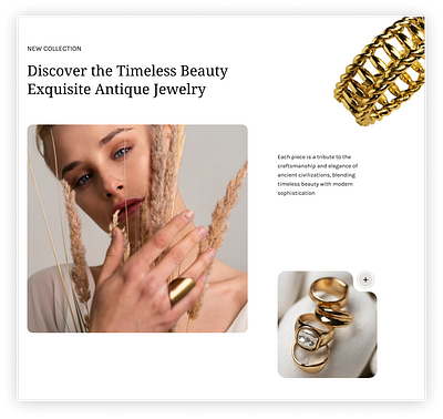 eCommerce jewellery part of main page ecommerce gallery gold jewellery mainpage mninalistic ui