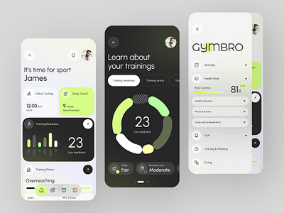 fitness mobile app application design fitness ui ux