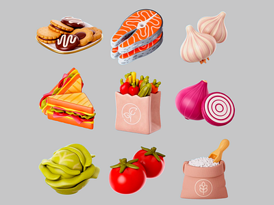 3D food visuals 3d 3d abstract 3d animated food 3d cookies 3d design 3d food art 3d food for branding 3d fried chicken 3d garlic 3d illustration 3d lettuce 3d onion 3d rendering 3d salmon 3d sandwich 3d shape 3d shrimps 3d tomatoes 3d visual food visuals in 3d