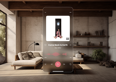 Glass Music Player design designer freelance mockup music player ui ux web design webdesign website website designb websitedesign