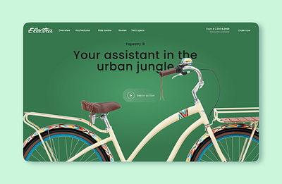 Home screen design for Electra bike design graphic design illustration landing logo typography ui ux vector